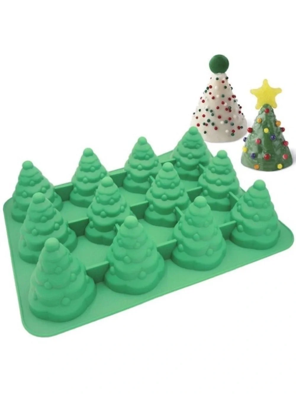Wilton 3D Christmas Tree (9) cavity Silicone Mold, Baking, Soaps, Candles